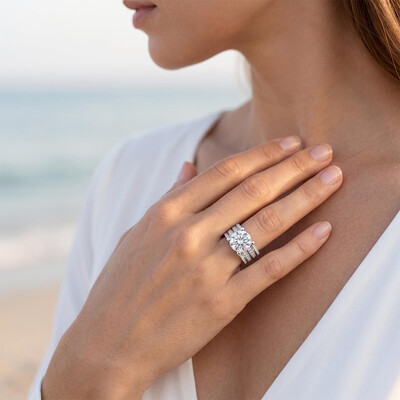6.2ct. tw. Brilliant Round Cut Micro Pave Wide Band in Silver