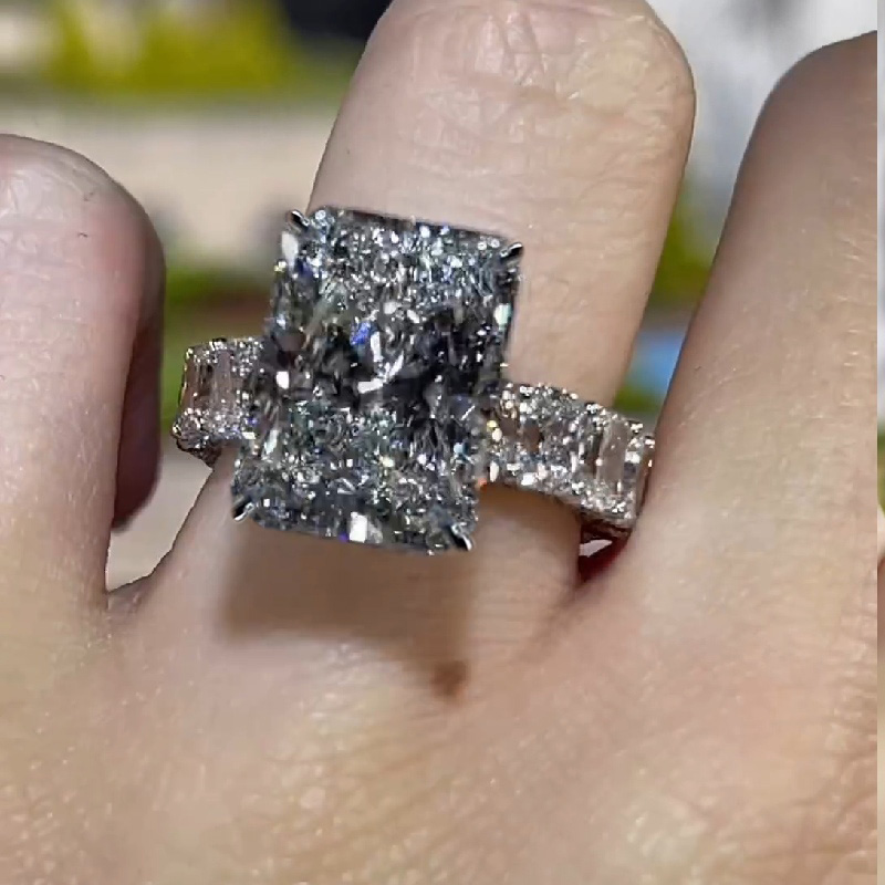 14.22 CT Luxury Radiant Cut Pave Halo Engagement Ring 14.22 CT Luxury Radiant Cut Pave Halo Engagement Ring