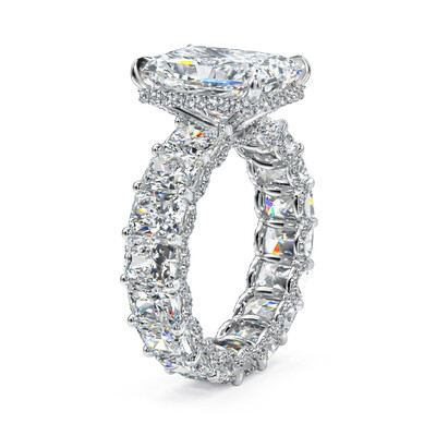 28.28ct. tw. Luxury Radiant Cut Pave Halo Engagement Ring