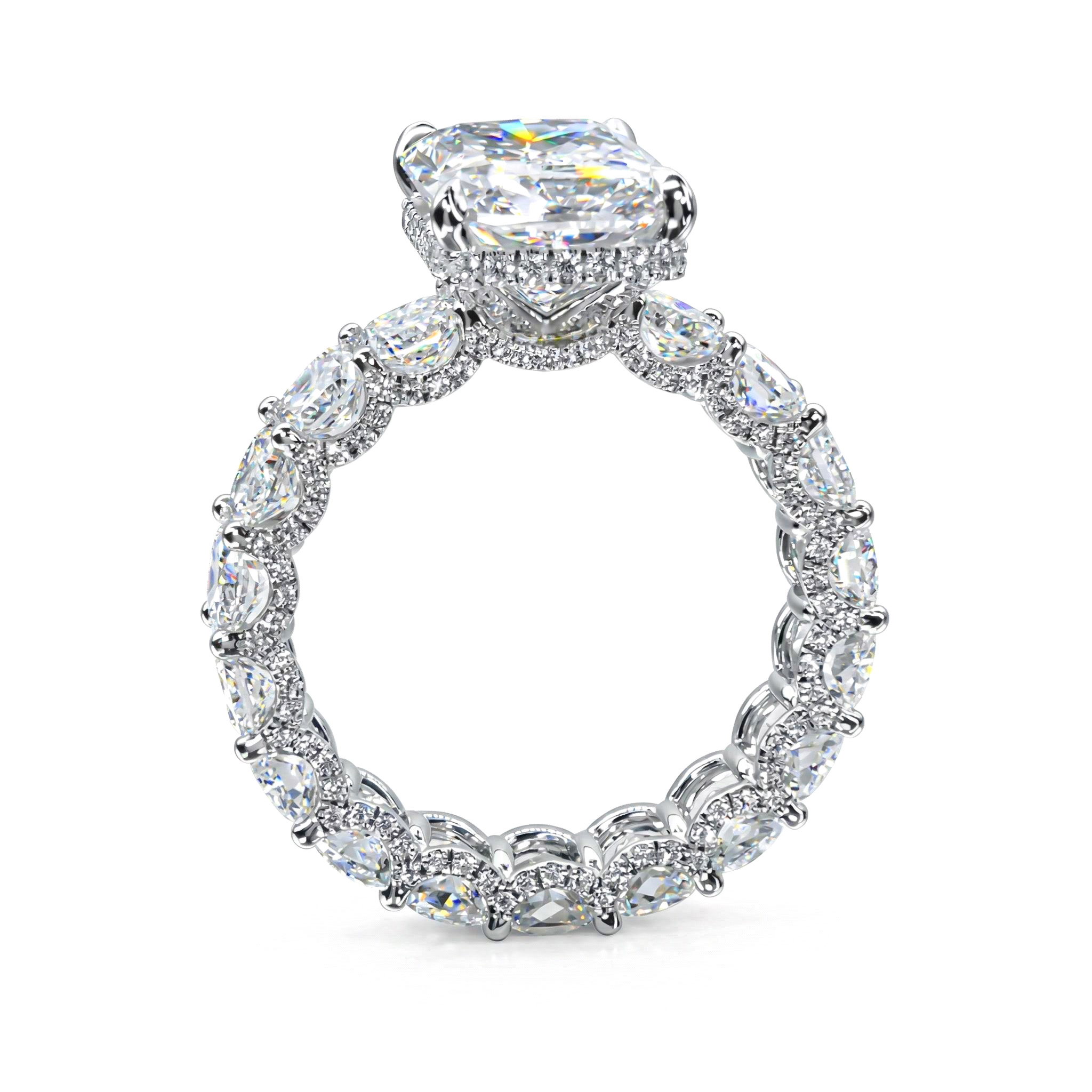 28.28ct. tw. Luxury Radiant Cut Pave Halo Engagement Ring