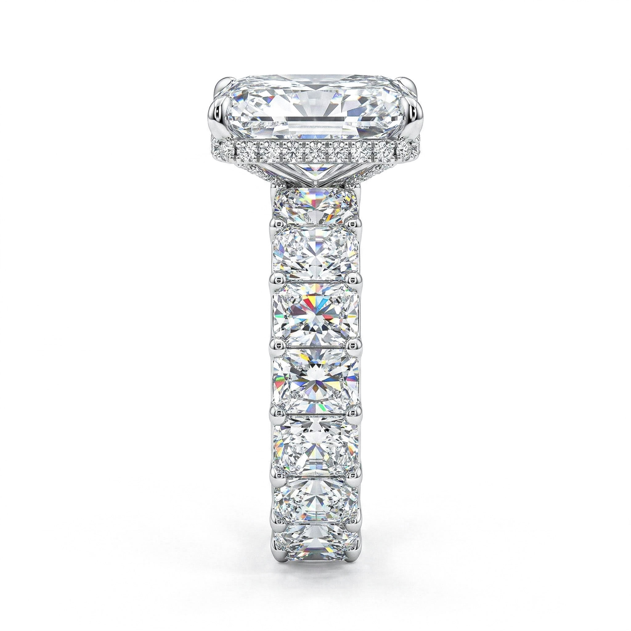 28.28ct. tw. Luxury Radiant Cut Pave Halo Engagement Ring