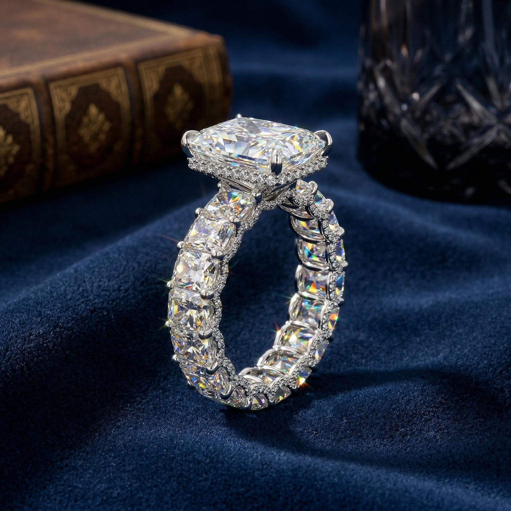 28.28ct. tw. Luxury Radiant Cut Pave Halo Engagement Ring