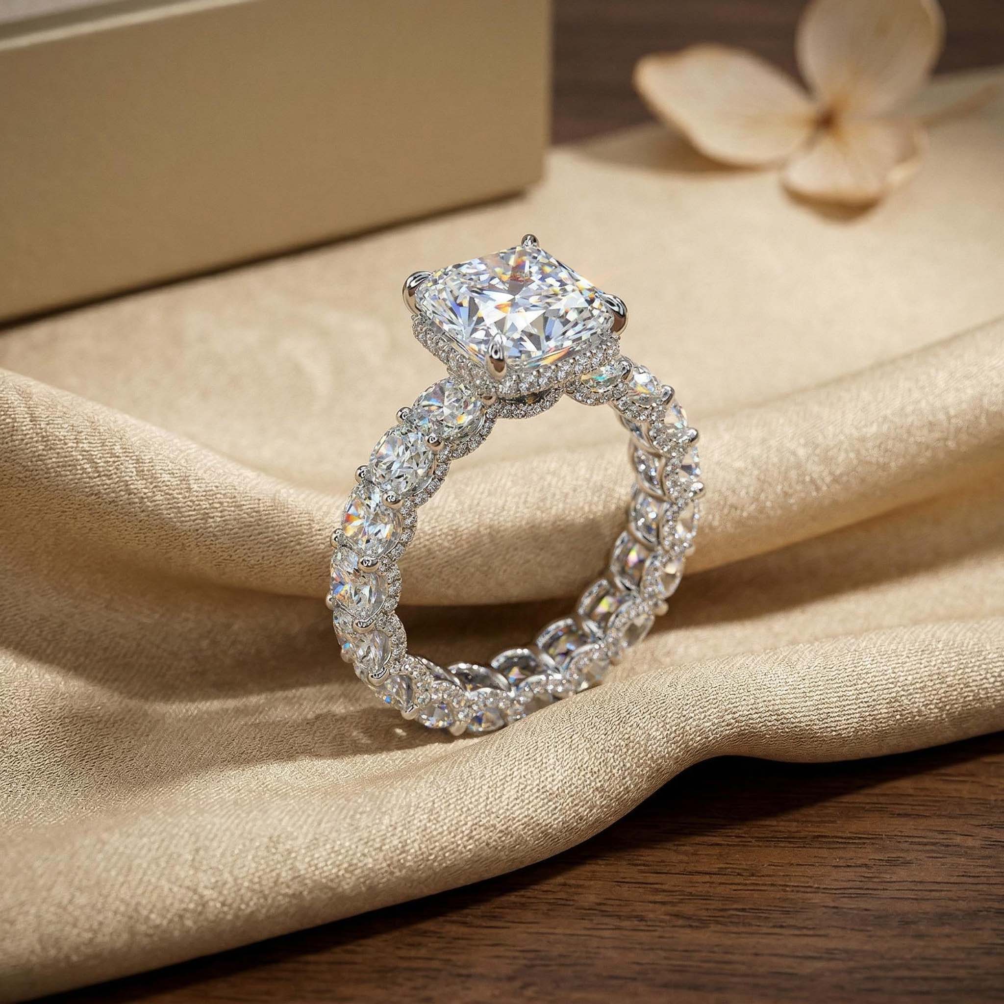 28.28ct. tw. Luxury Radiant Cut Pave Halo Engagement Ring