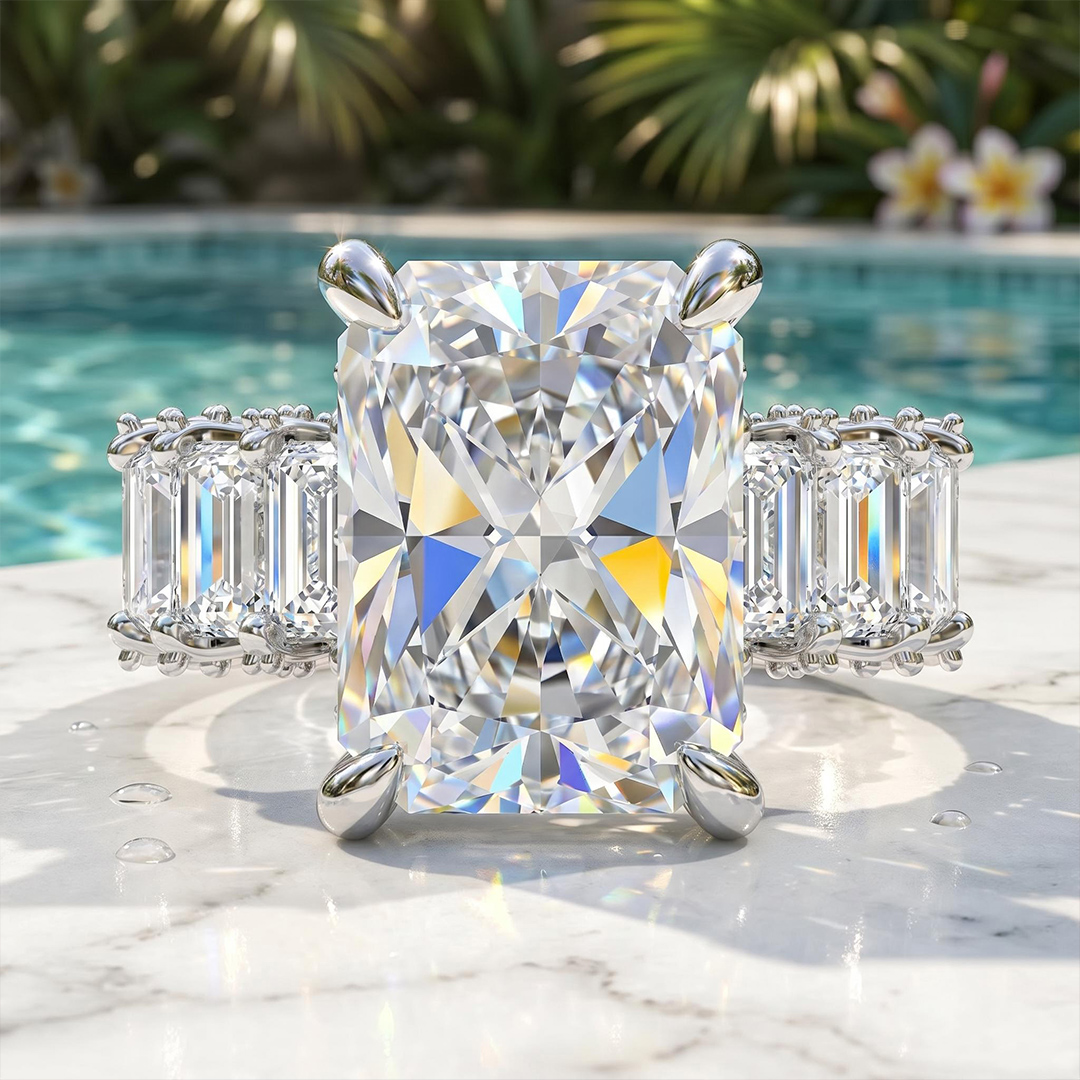 28.28ct. tw. Luxury Radiant Cut Pave Halo Engagement Ring 28.28ct. tw. Luxury Radiant Cut Pave Halo Engagement Ring