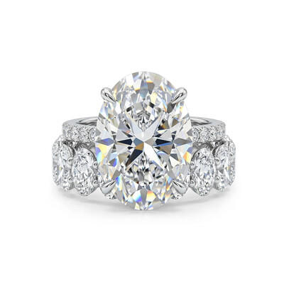 6.5ct Oval Cut Wedding Ring Set in Silver