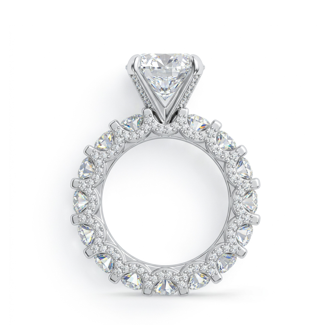 6.5ct Oval Cut Wedding Ring Set in Silver