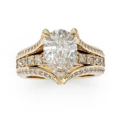 Pear Cut Paved Engagement Ring