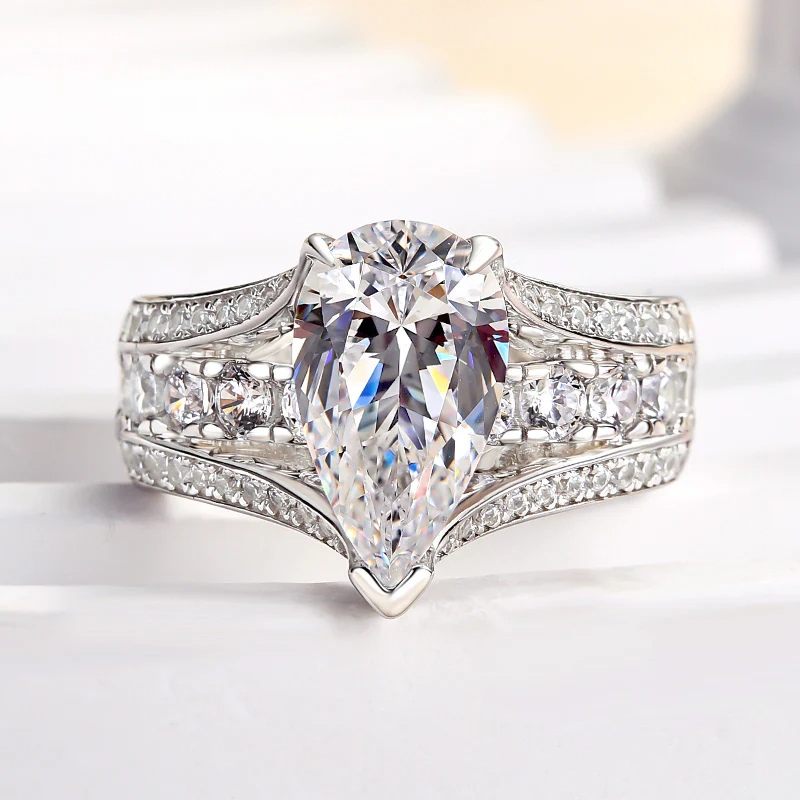 Pear Cut Paved Engagement Ring