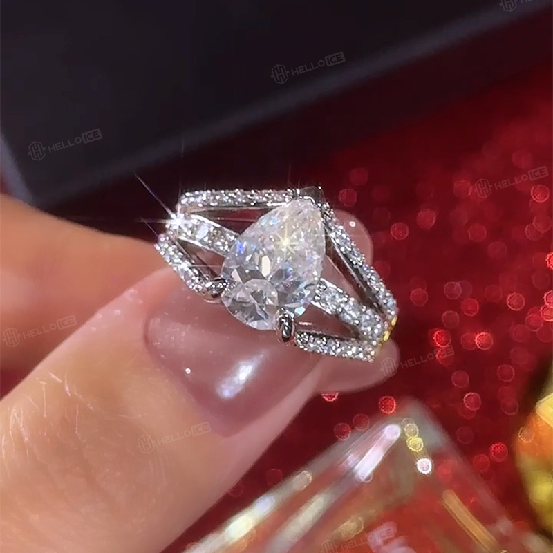 Pear Cut Paved Engagement Ring Pear Cut Paved Engagement Ring