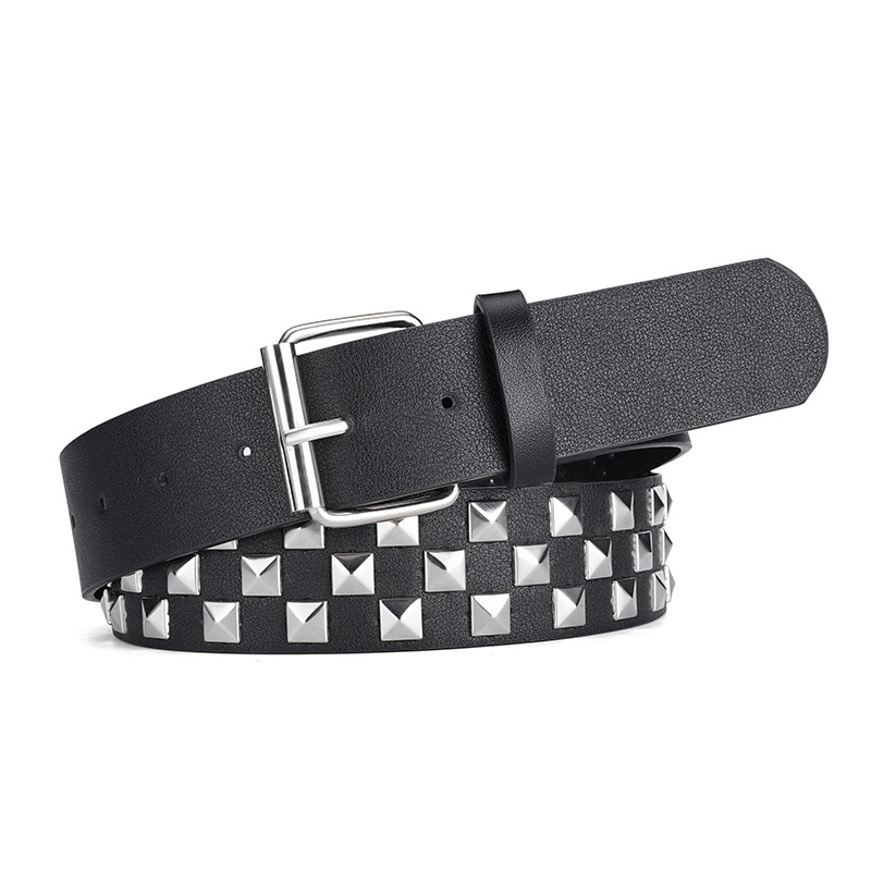 Hip Hop Punk Four Square Bead Pyramid Belt