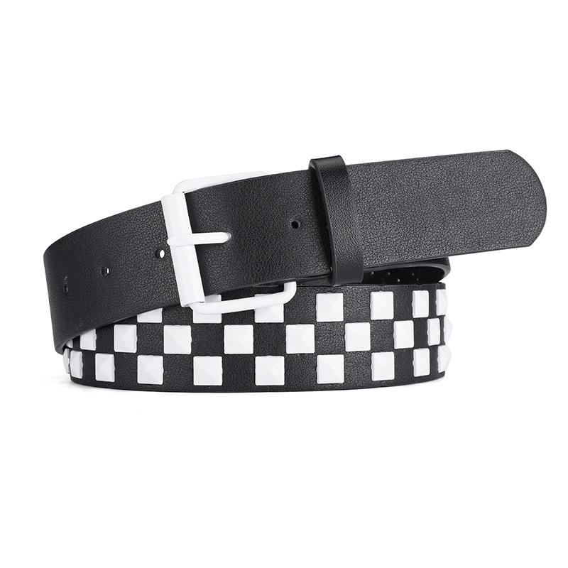 Hip Hop Punk Four Square Bead Pyramid Belt