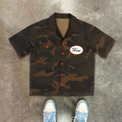 Hip Hop Camouflage Print Shirt