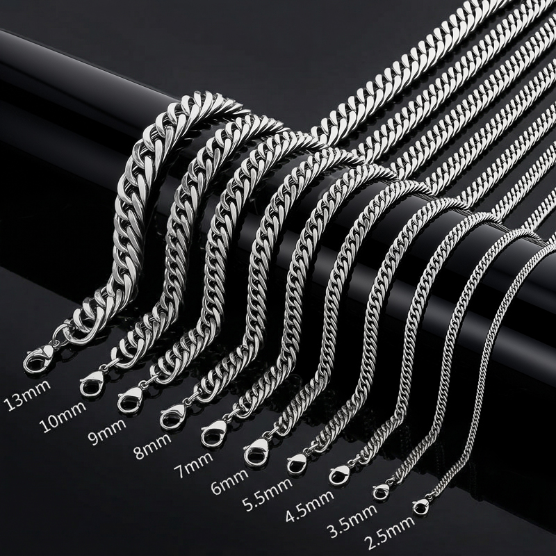 2.5/3.5/4.5/5.5/6/7/8/9/10/13mm Cuban Chain&Bracelet Set in Gold 2.5/3.5/4.5/5.5/6/7/8/9/10/13mm Cuban Chain&Bracelet Set in Gold