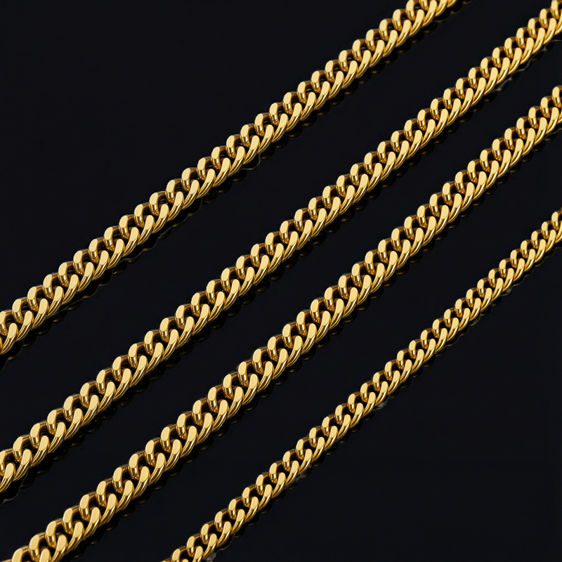 2.5/3.5/4.5/5.5/6/7/8/9/10/13mm Cuban Chain&Bracelet Set in Gold 2.5/3.5/4.5/5.5/6/7/8/9/10/13mm Cuban Chain&Bracelet Set in Gold