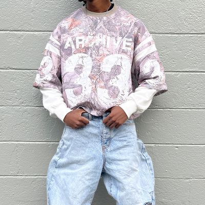 Hip Hop 33 Fake Two Piece Sweatshirt