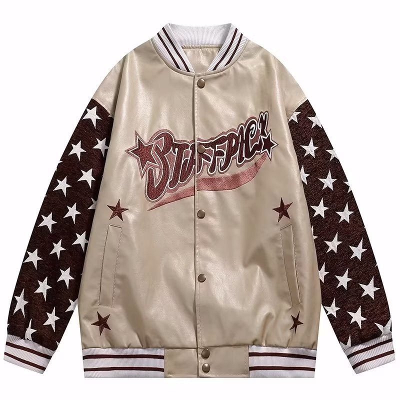 Hip Hop Patchwork Vintage Baseball Jacket