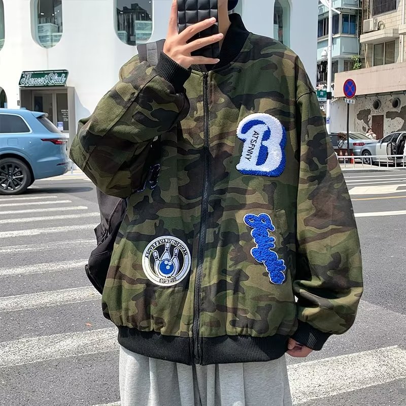 Hip Hop Camo Baseball Jacket