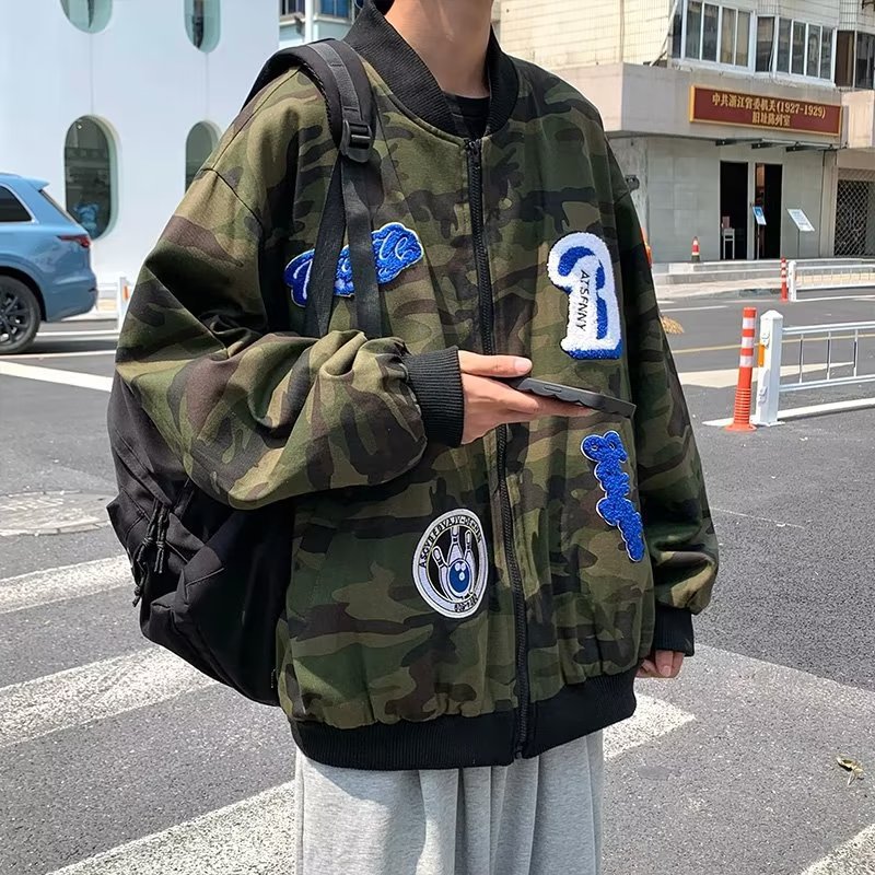 Hip Hop Camo Baseball Jacket