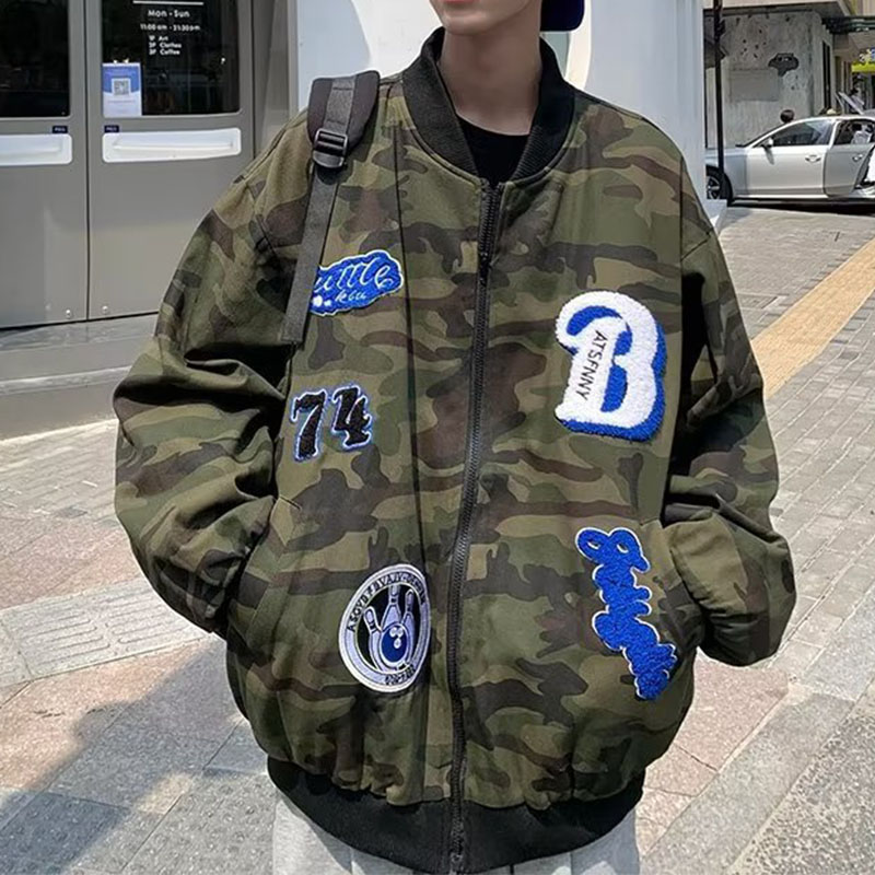 Street Fashion Camo Baseball Jacket