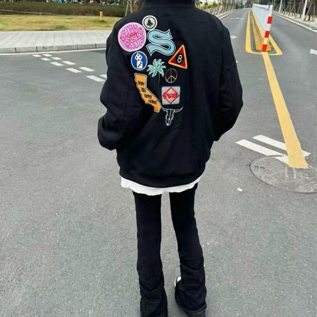 Medallion Embroidered Baseball Jacket