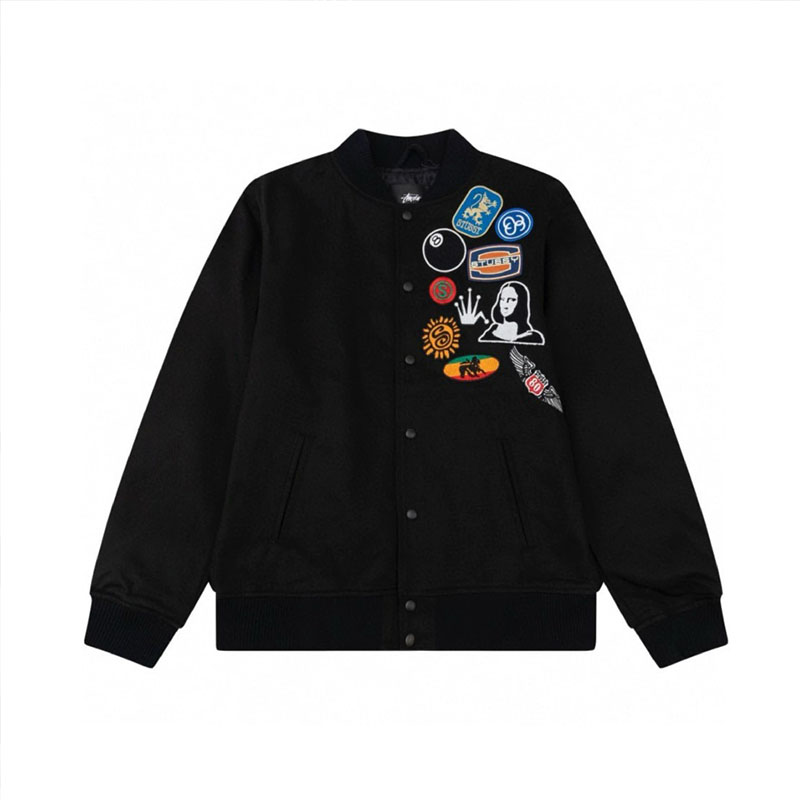 Hip Hop Medallion Embroidered Baseball Jacket