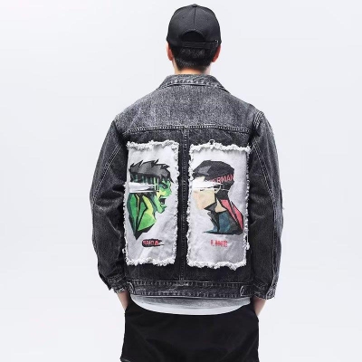 Japanese Hip Hop Patchwork Denim Jacket