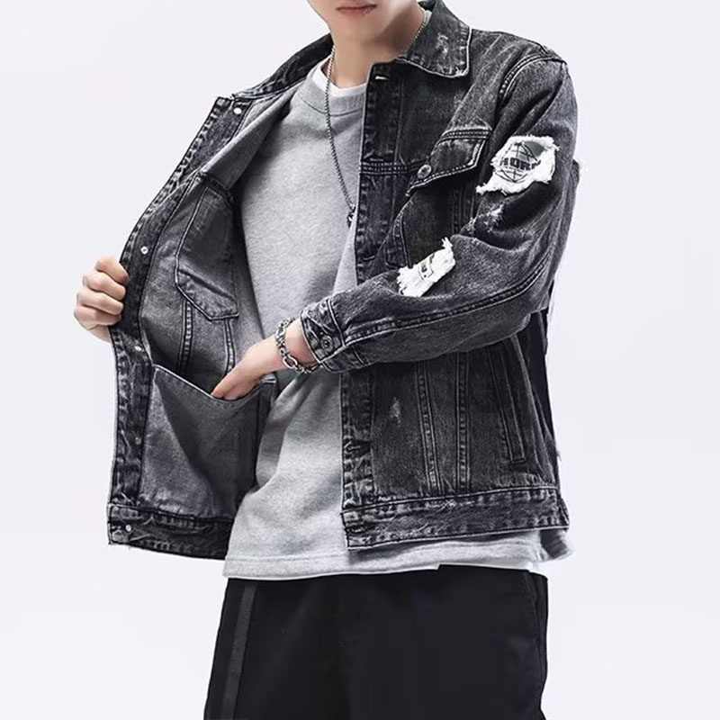 Japanese Hip Hop Patchwork Denim Jacket