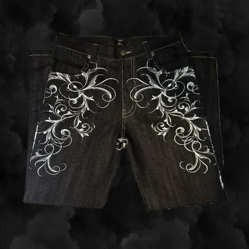 Y2K Cross Skull Pattern Jeans