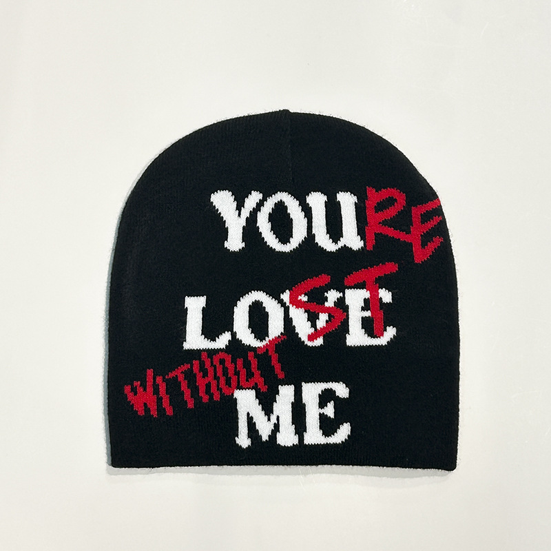 Y2K Hip Hop Monogrammed Jacquard Knit Hat