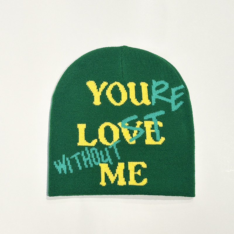 Y2K Hip Hop Monogrammed Jacquard Knit Hat