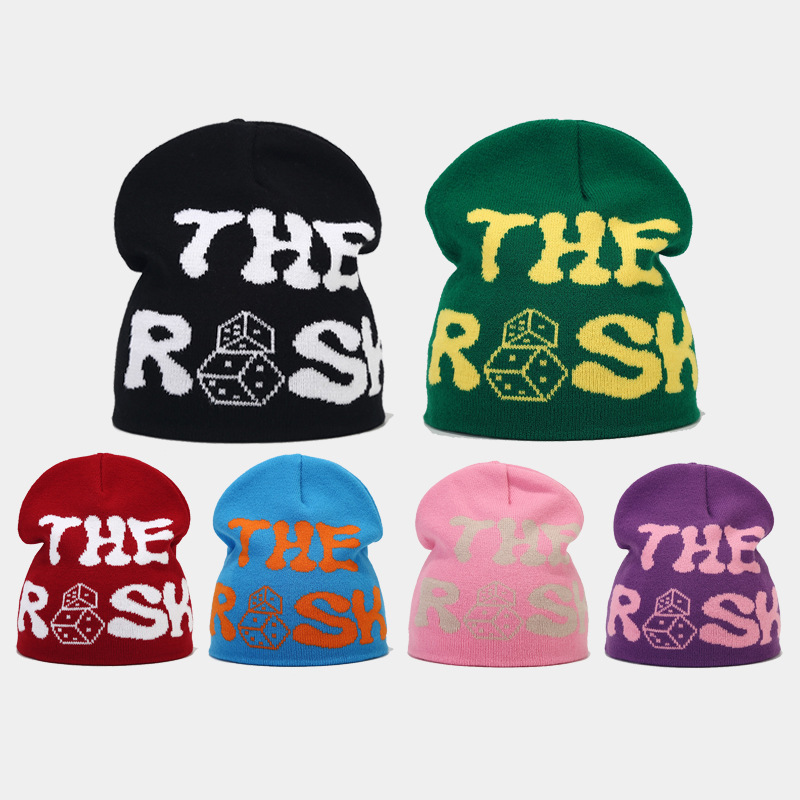 Y2K Hip Hop Monogrammed Jacquard Knit Hat