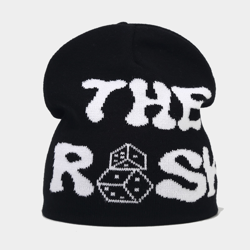 Y2K Hip Hop Monogrammed Jacquard Knit Hat