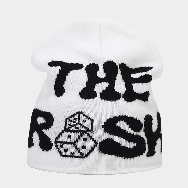 Y2K Hip Hop Monogrammed Jacquard Knit Hat