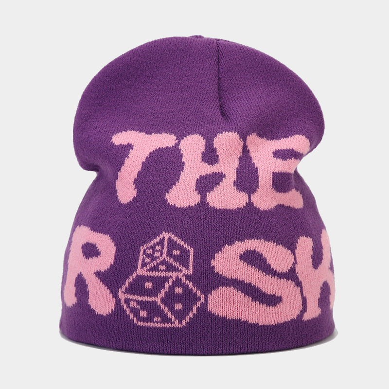 Y2K Hip Hop Monogrammed Jacquard Knit Hat