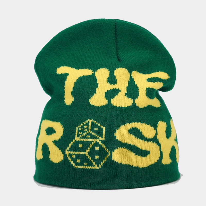 Y2K Hip Hop Monogrammed Jacquard Knit Hat