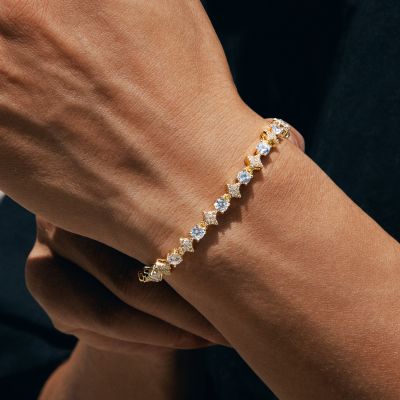 5mm Iced Quadrangular Star Bracelet