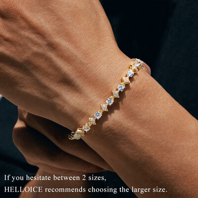 5mm Iced Quadrangular Star Bracelet
