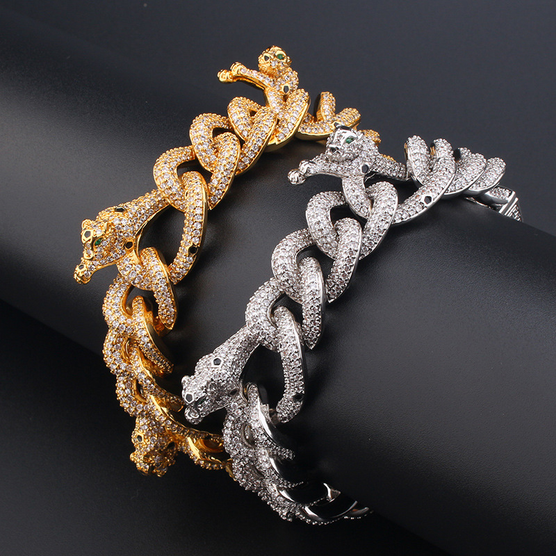 20mm Iced Leopard Cuban Bracelet