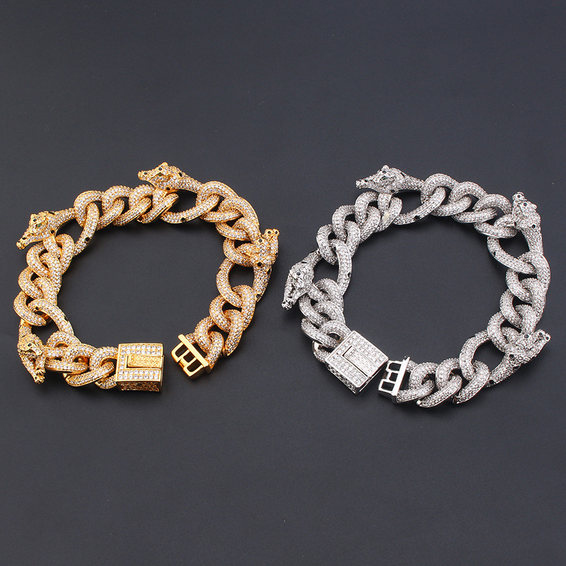 20mm Iced Leopard Cuban Bracelet