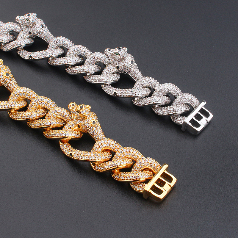 20mm Iced Leopard Cuban Bracelet