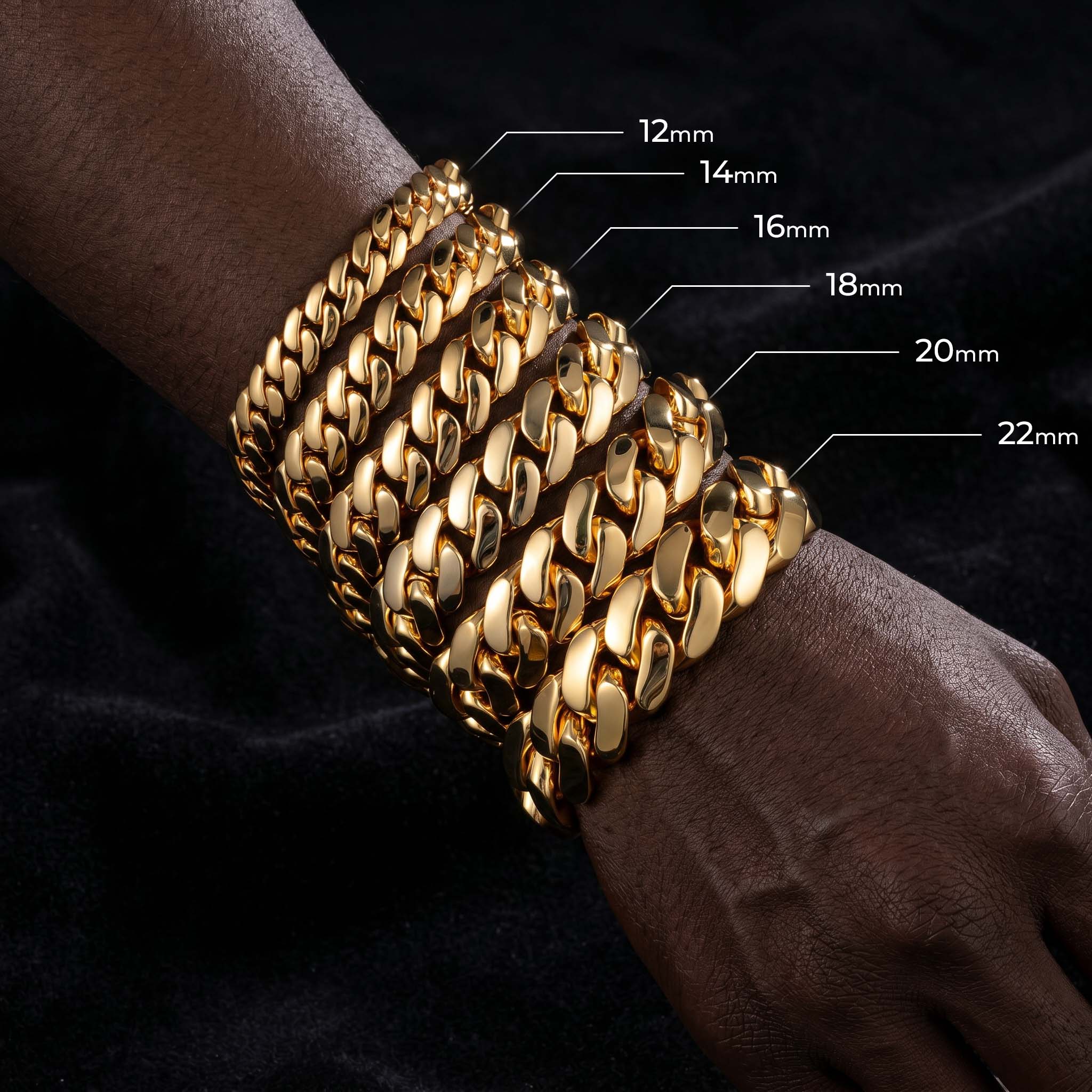 20mm/22mm Iced Clasp Cuban Bracelet in Gold