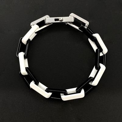 Titanium Steel Rectangle Link Colorblock Bracelet