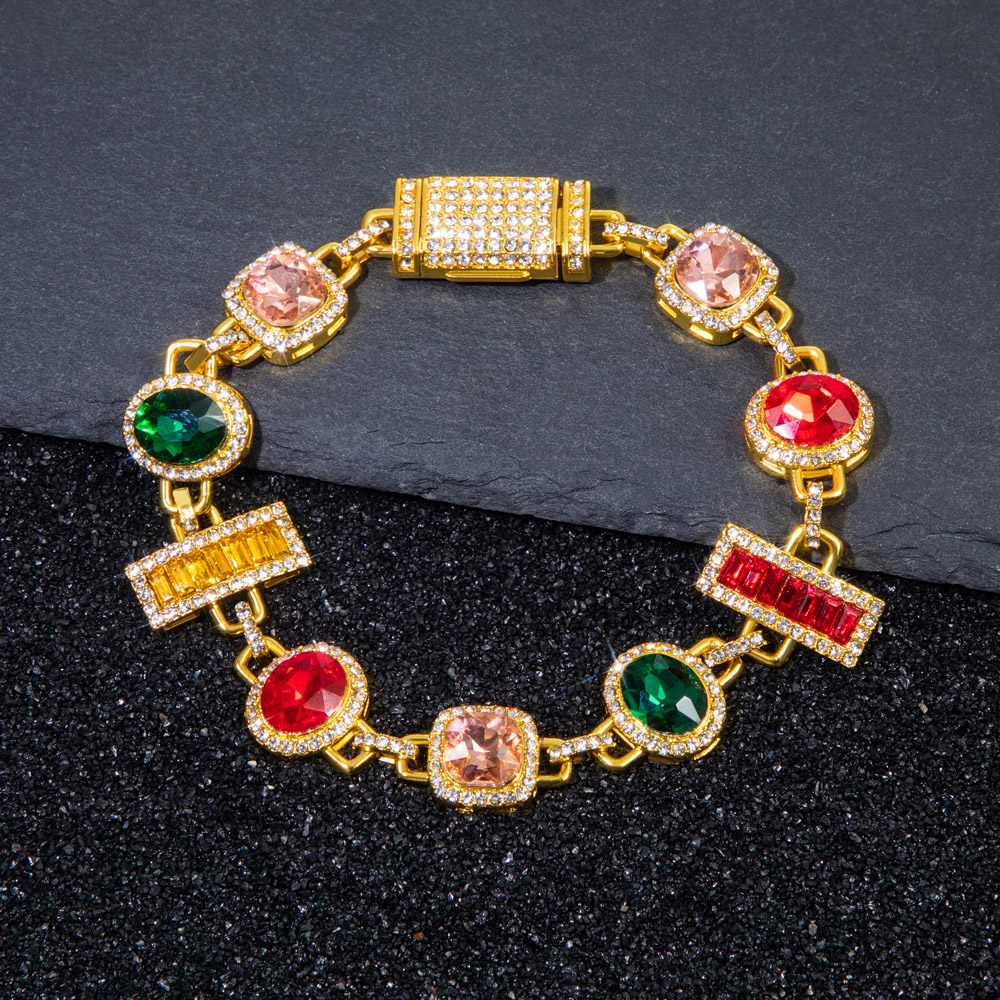 Colorful Diamonds Baguette Cut Bracelet