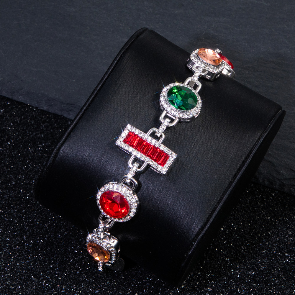 Colorful Diamonds Baguette Cut Bracelet