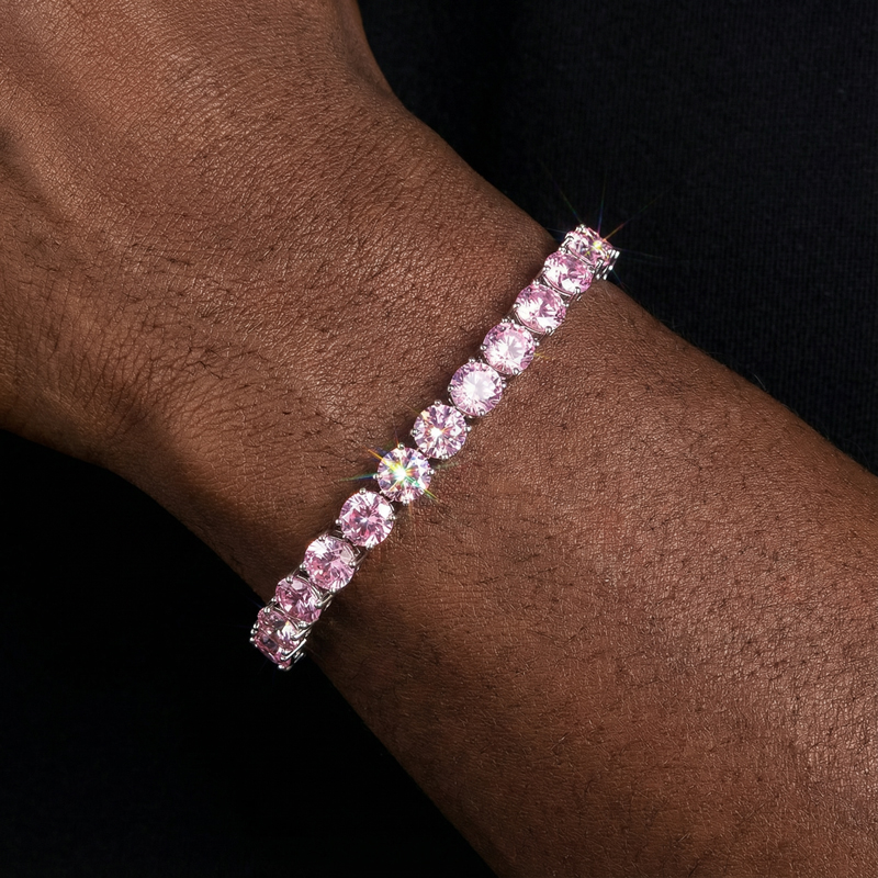 6mm Pink Tennis Bracelet in White Gold 6mm Pink Tennis Bracelet in White Gold