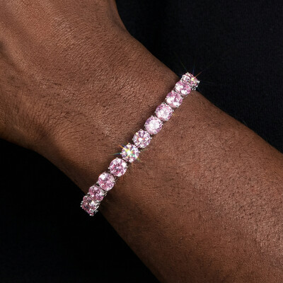 6mm Pink Tennis Bracelet in White Gold
