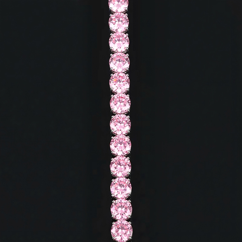 6mm Pink Tennis Bracelet in White Gold 6mm Pink Tennis Bracelet in White Gold