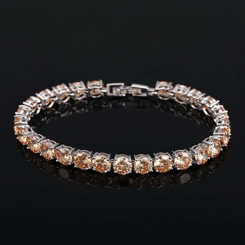 6mm Champagne Tennis Bracelet in 18K White Gold