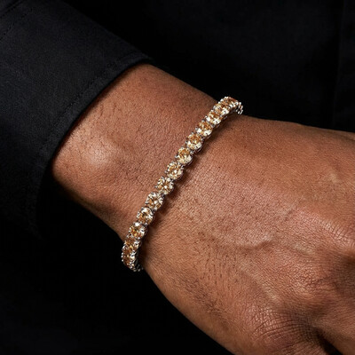6mm Champagne Tennis Bracelet in 18K White Gold