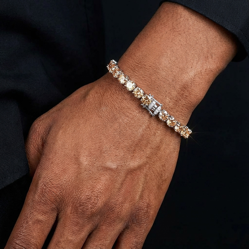 6mm Champagne Tennis Bracelet in 18K White Gold 6mm Champagne Tennis Bracelet in 18K White Gold